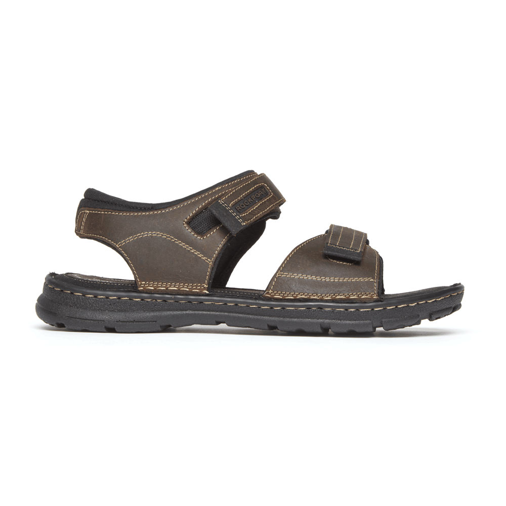 Rockport Mens Darwyn Quarter Strap - Sandals Brown - AJF095384